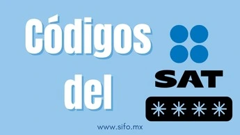 Imagen de estante de productos con texto de productos SAT